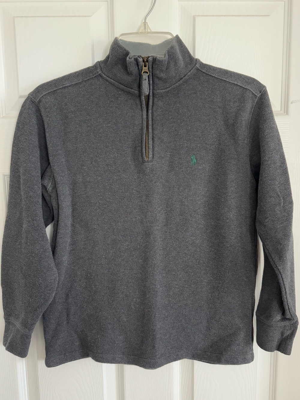 Polo by Ralph Lauren Dark Gray Quarter-Zip Sweater with Green Pony